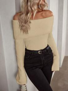 Chiquease Crew Neck Solid Color Sweater Knit Pullover Fall Winter Outfit | SHEIN