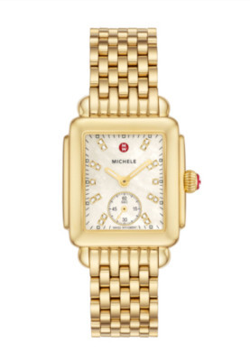 Michele MWW06V000004 Deco Mid Diamond Dial Gold Tone 29 mm Quartz Women's Watch | eBay US