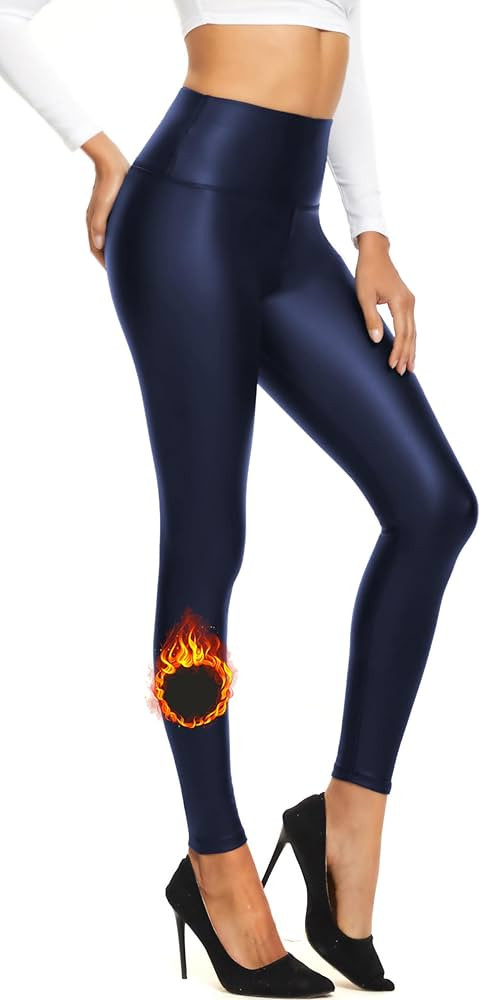 FULLSOFT Faux Leather Leggings Pants for Women High Waisted Stretchy Pleather Pants with Fleece L... | Amazon (US)