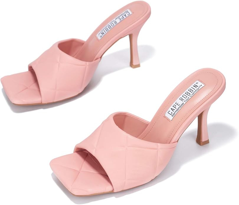 Cape Robbin Rolex Sexy Stiletto High Heels for Women, Square Open Toe Shoes Heels | Amazon (US)