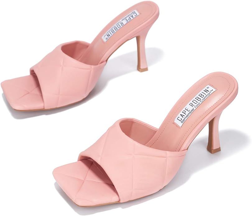 Cape Robbin Rolex Sexy Stiletto High Heels for Women, Square Open Toe Shoes Heels | Amazon (US)