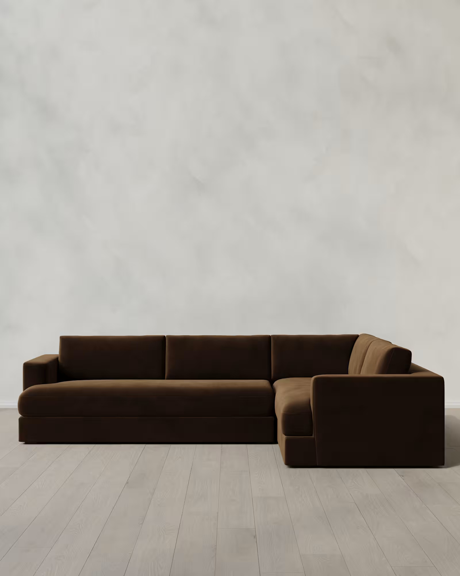 Sierra Performance Velvet Curved Arm L Sectional | Quince