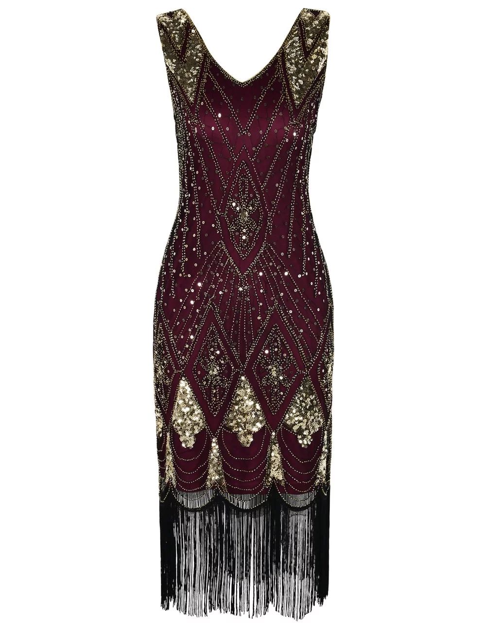 PrettyGuide Women 1920s Gatsby Cocktail Sequin Art Deco Flapper Dress - Walmart.com | Walmart (US)