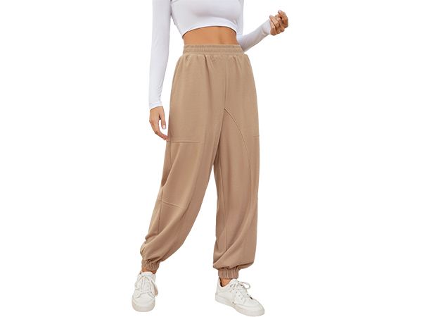 HUHOT Women's Casual Wide Leg Sweatpants with Pockets High Waisted Joggers Lounge Pants | Amazon (US)
