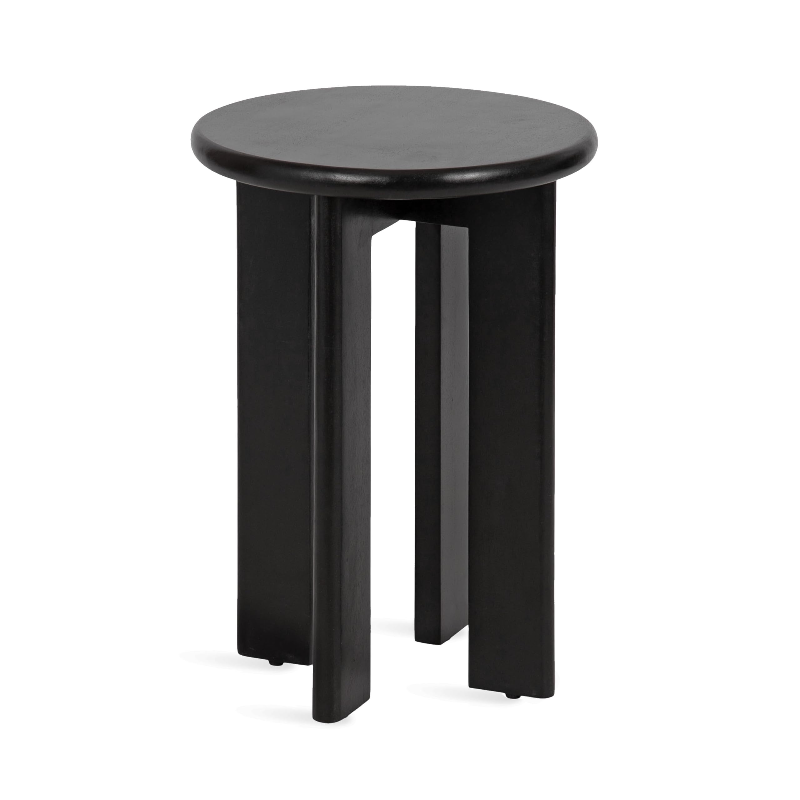 Kate and Laurel Seebeck Modern Wooden Round Side Table, 14 x 14 x 20, Black, Transitional Wood En... | Amazon (US)