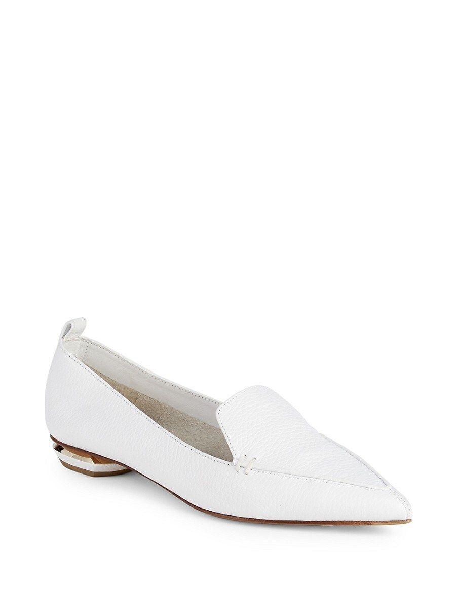 Nicholas Kirkwood Point Toe Leather Loafers - White - Size 39.5 (9.5) | Saks Fifth Avenue OFF 5TH