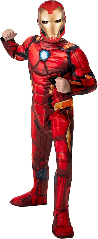 MARVEL Boys Deluxe Iron Man Costume, Kids Tony Stark Superhero Halloween Costume, Child - Officia... | Amazon (US)