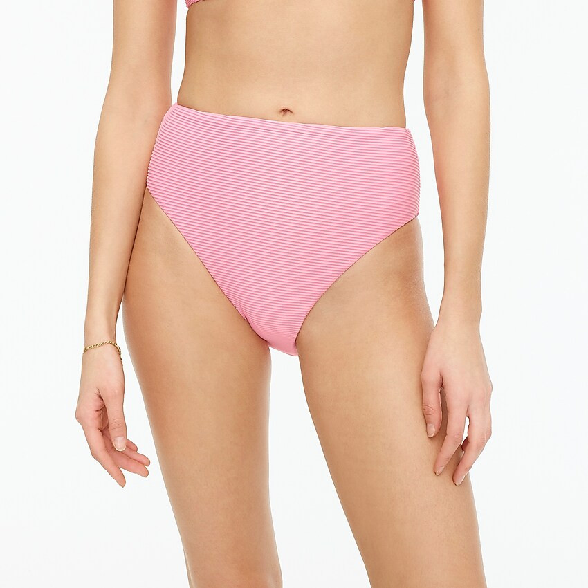 Rib bikini bottom with high-cut leg | J. Crew US