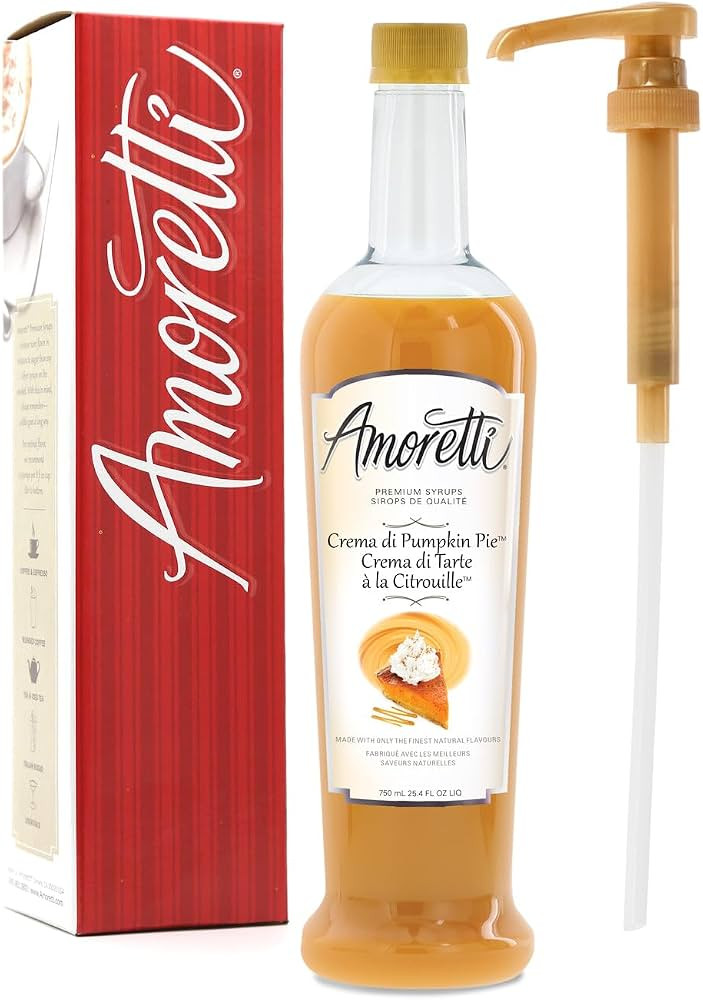 Amoretti - Premium Crema di\u2122 Pumpkin Pie Syrup, 94 Servings Per Bottle (750 ml), with Pump f... | Amazon (US)