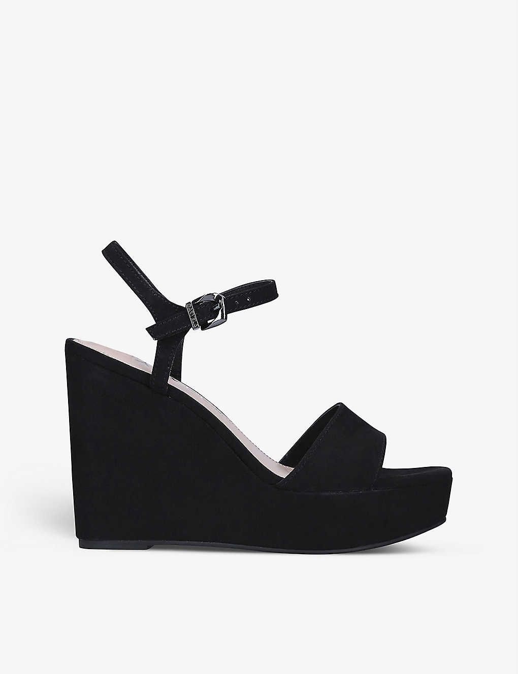 CARVELA
          
          Glisten faux-suede wedge sandals | Selfridges