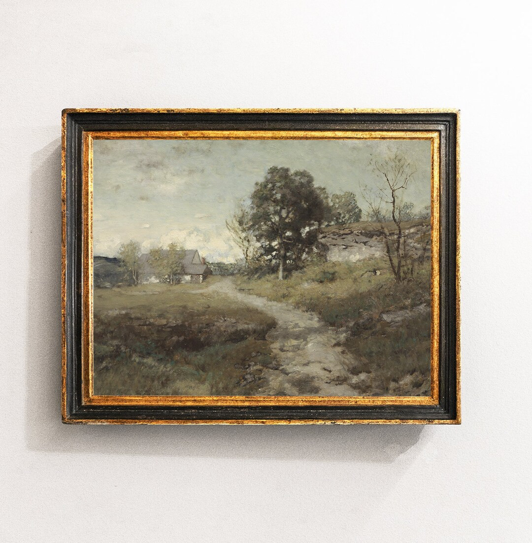 Country Landscape, Vintage Landscape, Home Decor, Antique Oil Painting, Vintage Print / P22 | Etsy (US)