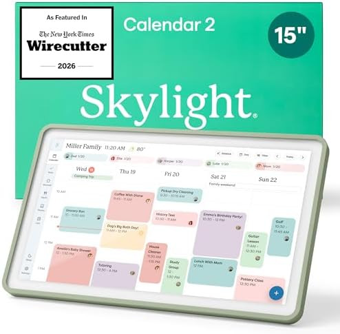 Skylight Calendar 2 - 15-inch Full HD Touchscreen Digital Calendar, Featured on Wirecutter - Wall... | Amazon (US)