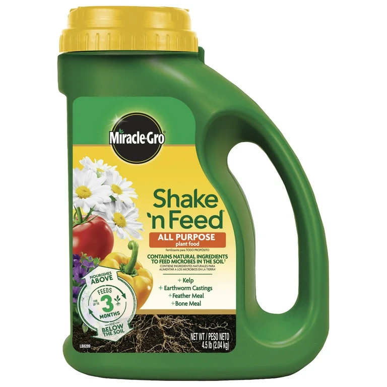 Miracle-Gro Shake 'N Feed All Purpose Plant Food, Use In Ground and Containers, 4.5 lbs. | Walmart (US)
