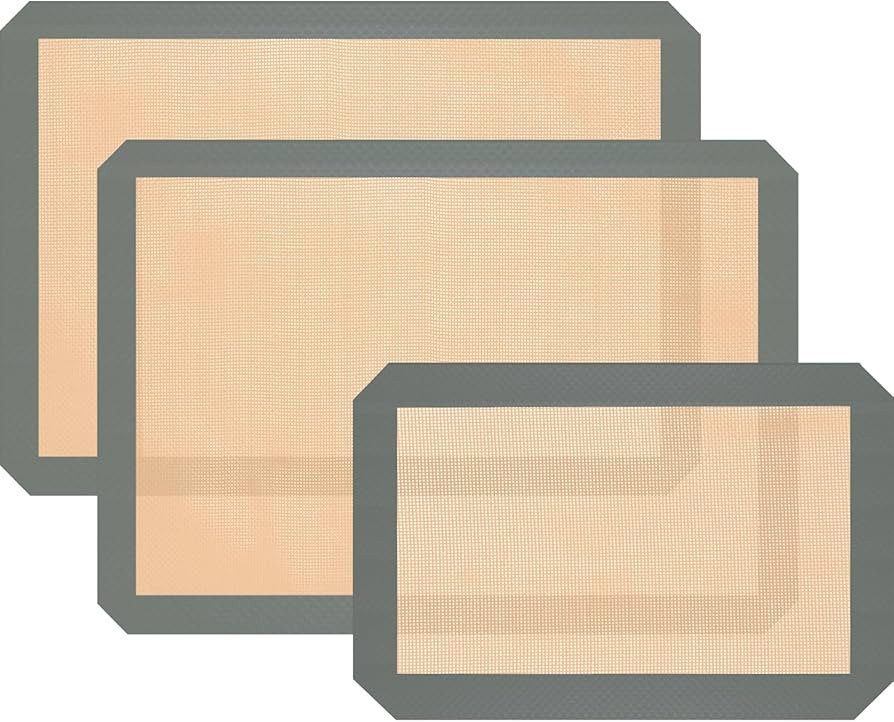 Silicone Baking Mat, 3 Pack Reusable Baking Sheet, Non-Stick ＆ Food Safe Silicone Mats for Baki... | Amazon (US)