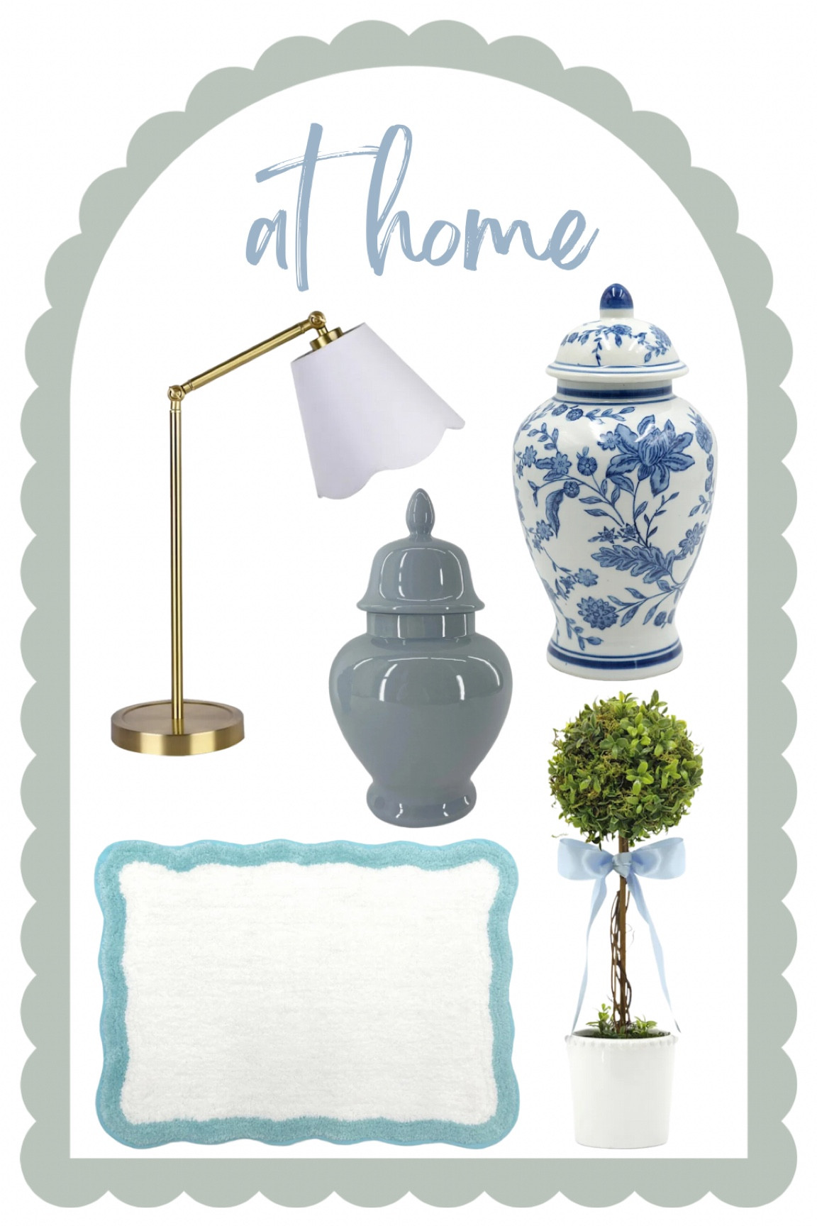 At Home coastal home decor! Seasonal home decor

Ginger jars, topiary, seasonal sale, spring sale, scalloped light, nightstand lamp, desk lamp, bathmat, scalloped bathmat, scalloped rug, blue and white decor, blue decor, bathroom mat, shelf decor 

#LTKfindsunder50 #LTKSeasonal #LTKhome