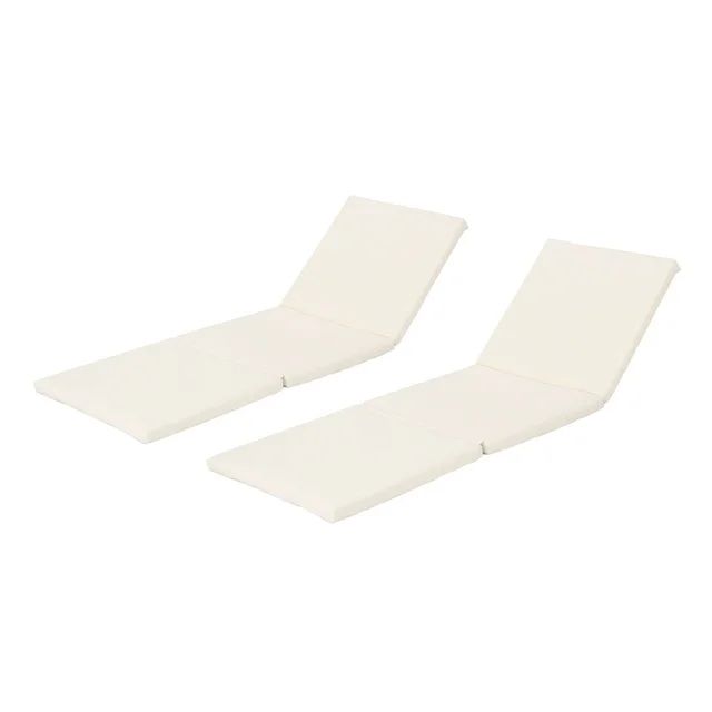 GDF Studio Jessica Outdoor Weather Resistant Chaise Lounge Cushion, Set of 2, Cream | Walmart (US)