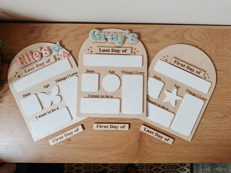First & Last Day of School Sign | Reusable Dry Erase School Board | Personalized Acrylic Name Sig... | Etsy (Global)