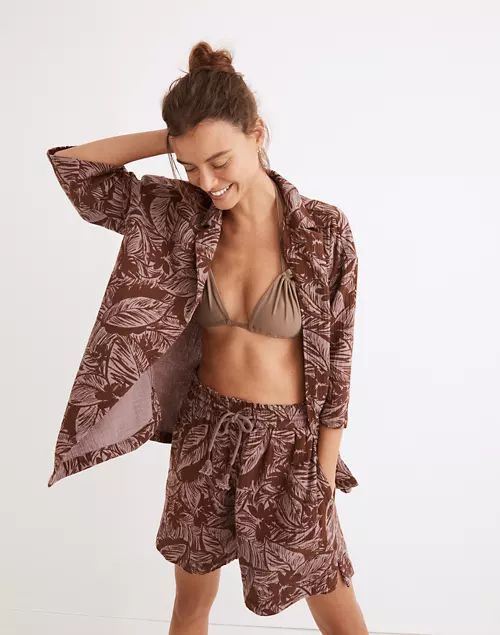 Lightestspun Cover-Up Camp Shirt in Palm Leaves | Madewell