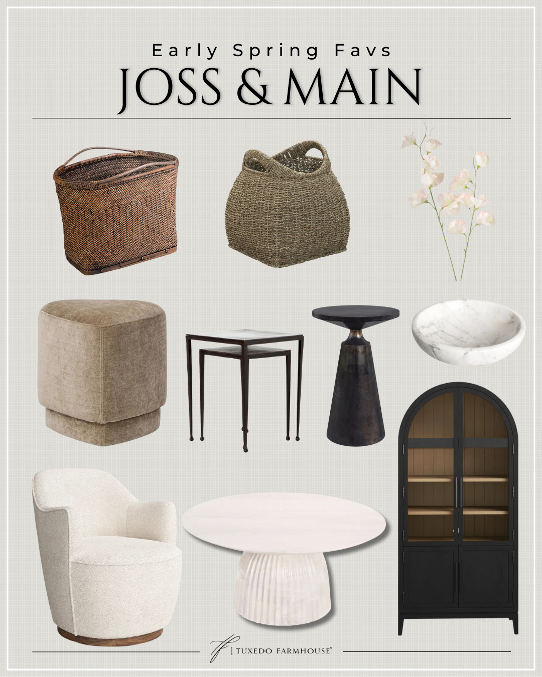 Joss & Main - Early Spring Favs

Fresh textures, effortless charm. Woven baskets bring natural warmth, sculptural stools and tables add modern contrast, and soft upholstered seating invites you to linger.

Seasonal, home decor, accent chairs, rugs, wall art, frames, pillows, lamps, baskets, candles, books, coffee tables, ottomans, trays, bowls, consoles, accent tables
 

 #LTKSeasonal #LTKHome