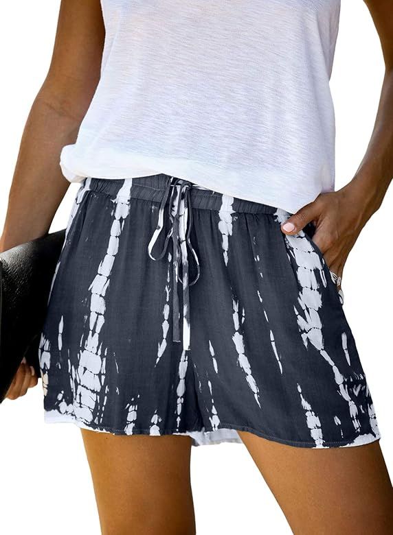 Acelitt Women Comfy Drawstring Casual Elastic Waist Pocketed Shorts,S-XXL | Amazon (US)
