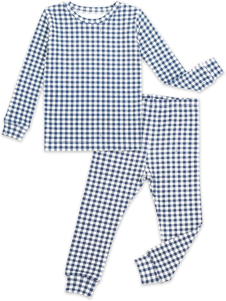 moimoln Baby Toddler Pajama Set Snug-Fit Cotton Modal Sleepwear, Leopard, Check & Solid Mix (6M-8... | Amazon (US)