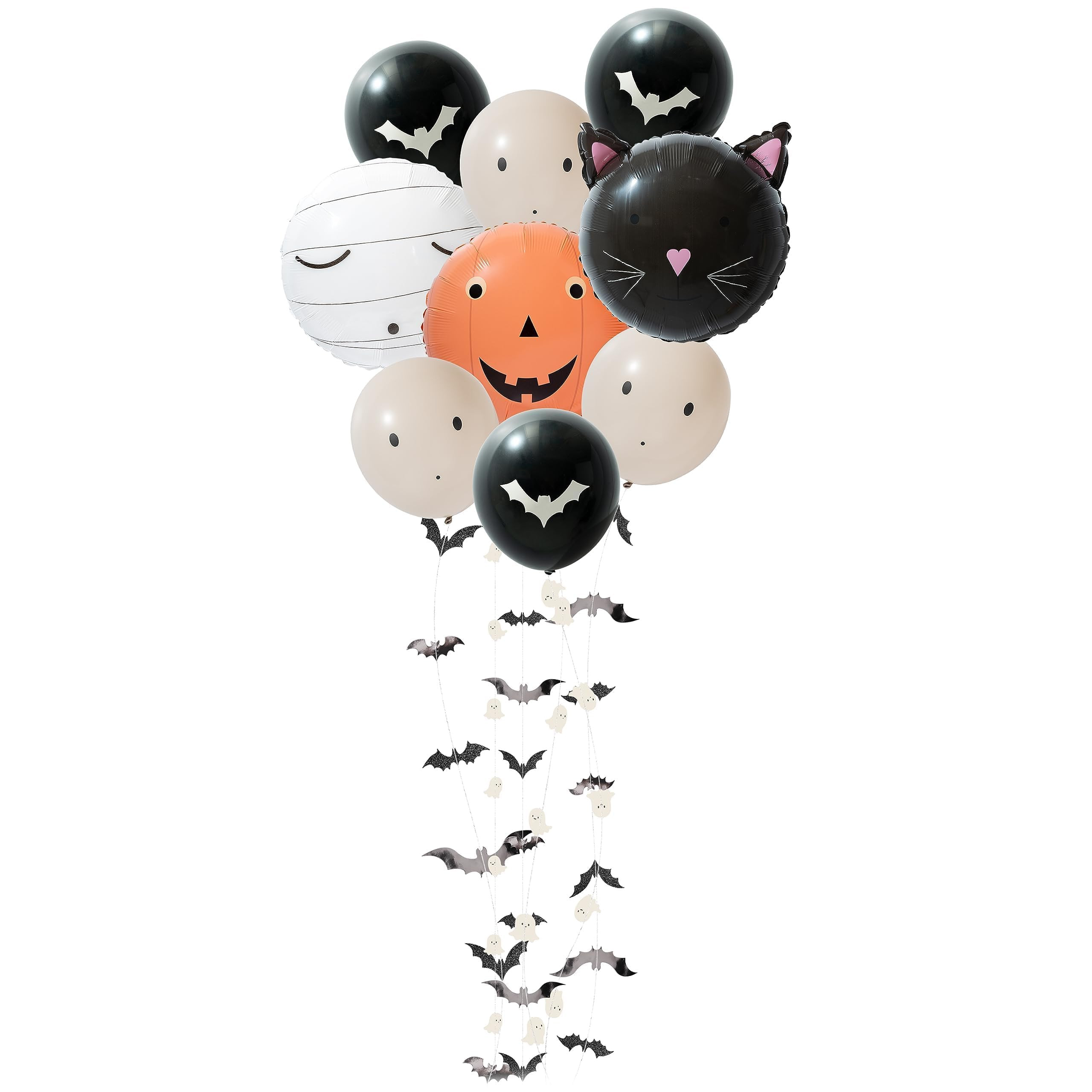 Cheerland Halloween Balloon Garland Kit Ghost Pumpkin Cat Mummy Bat Paper Streamers for Halloween... | Amazon (US)