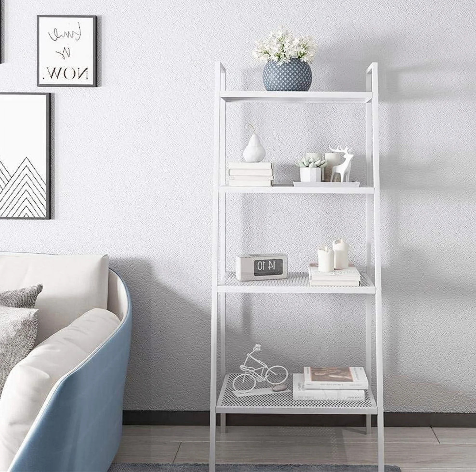 Zimtown 4 Tier Metal Leaning Ladder Shelf Bookcase Bookshelf Storage Shelves Unit Rack - Walmart.... | Walmart (US)