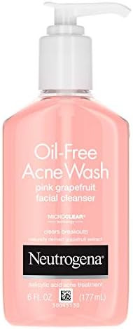 Neutrogena Oil-Free Acne Wash Facial Cleanser, Pink Grapefruit, 6 Ounce (Pack of 2) | Amazon (US)