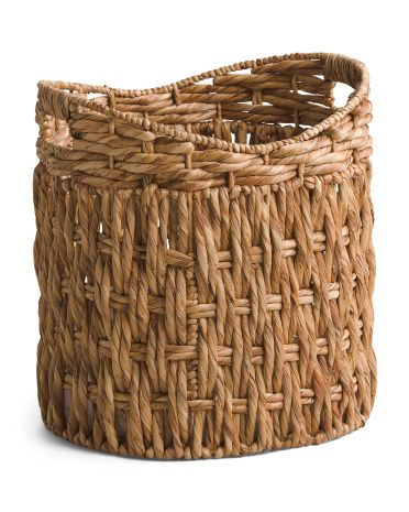 17.5in Hyacinth Oval Storage Basket With Handles | Marshalls