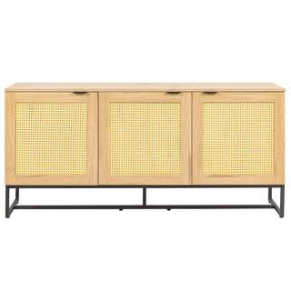 Natural Sideboard with 3-Doors | The Home Depot