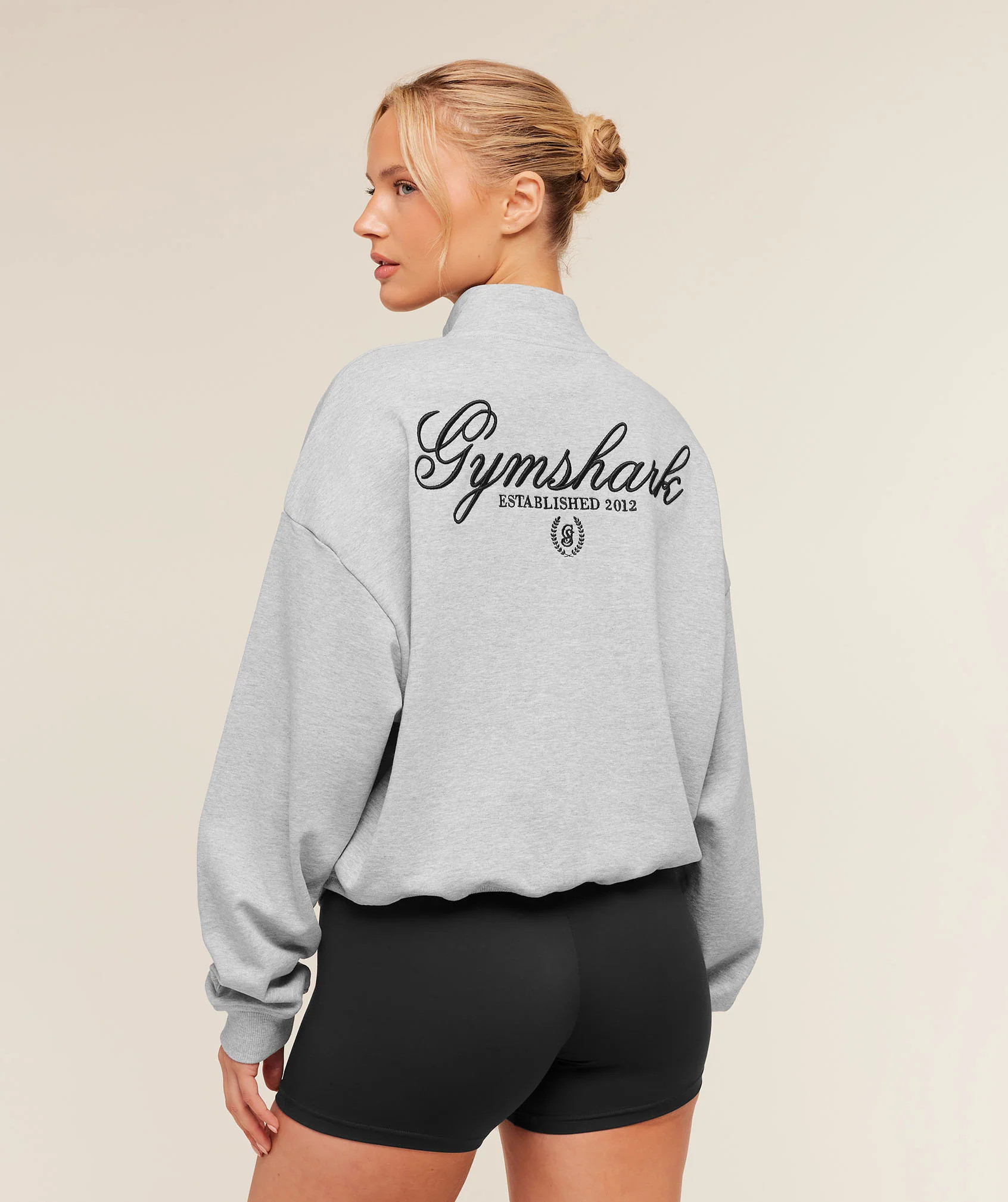 Script Embroidery Oversized Zip Through | Gymshark US