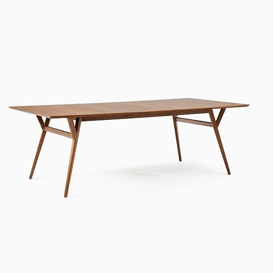 Extra Wide Mid Century Dining Table, Walnut, | West Elm (US)