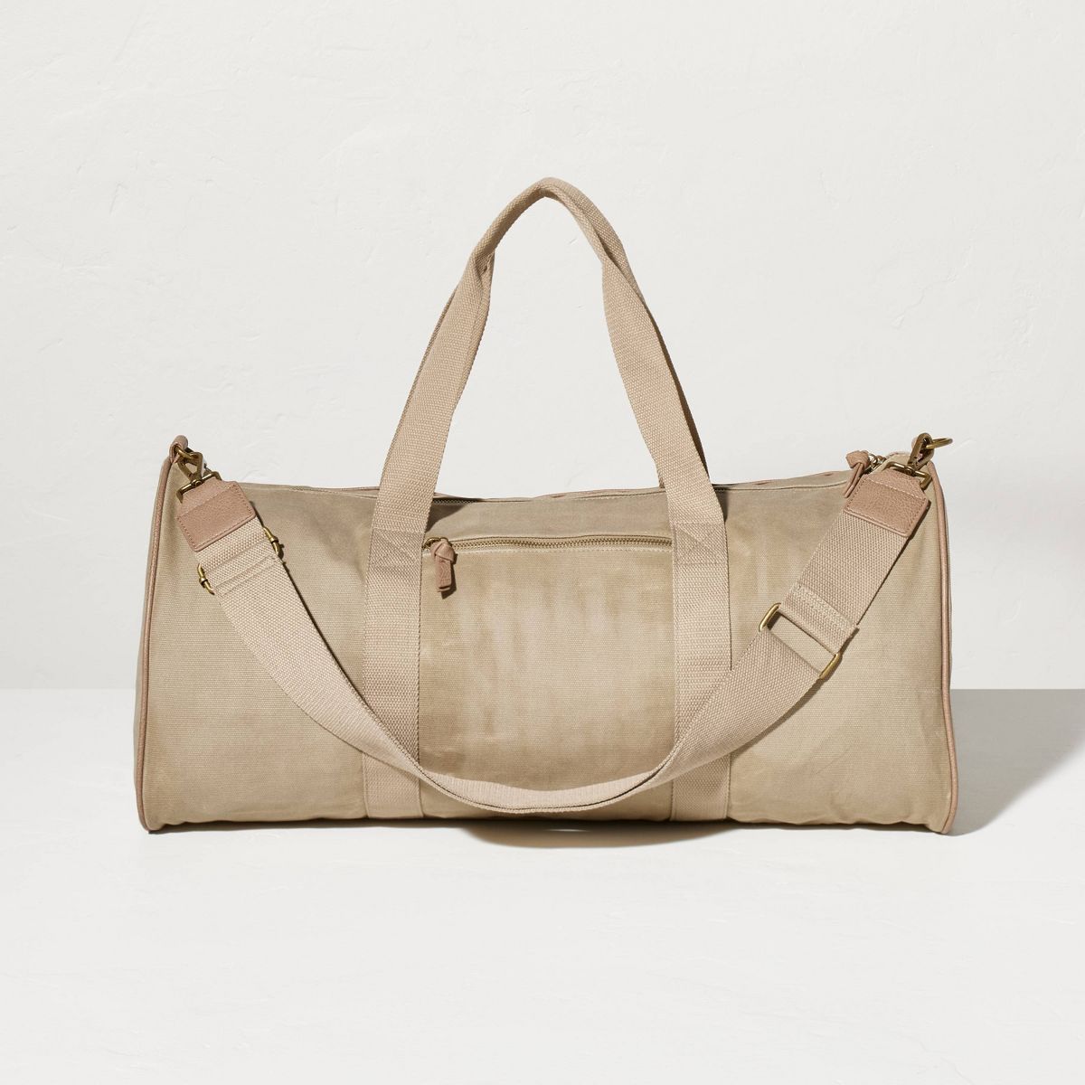 Canvas Travel Duffel Bag Khaki - Hearth & Hand™ with Magnolia | Target