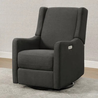 Mercer Electronic Power Recliner and Swivel Glider with USB Port in Performance Fabric, Pearl | Wayfair North America