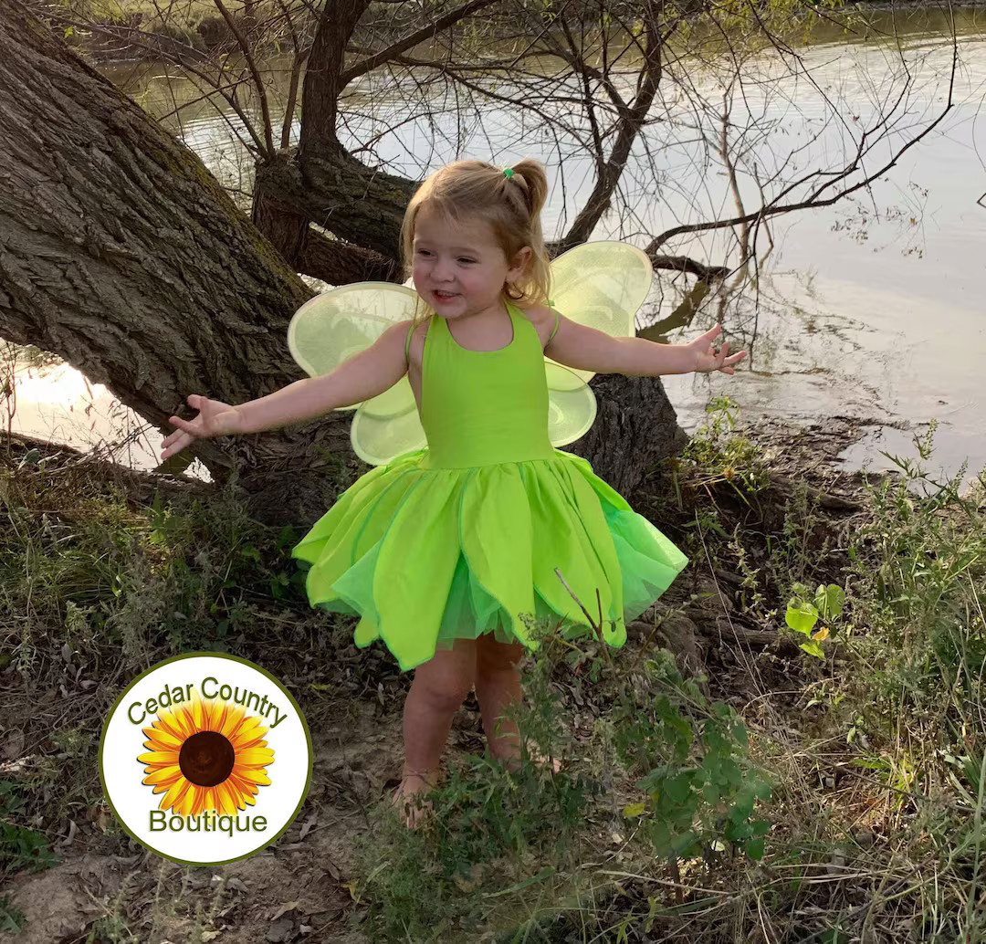 Tinkerbelle Petals Skirt Dress With Built in Petticoat Halloween Costume Infant Baby Toddler Girl... | Etsy (US)