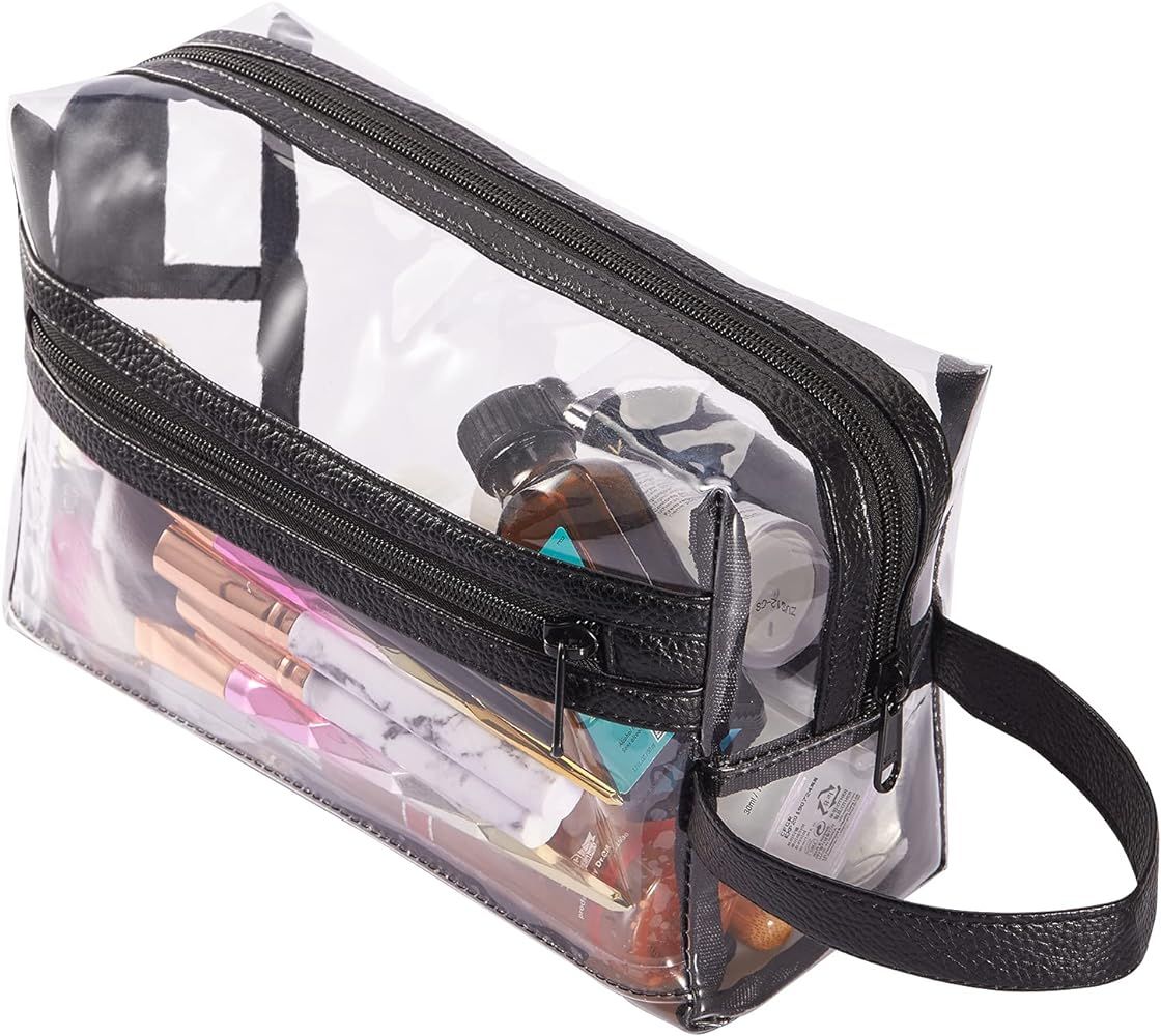 Heavy Duty Clear Travel Toiletry Makeup Bags Transparent Shaving Bag Water Resistant Cosmetic Bag Or | Amazon (US)