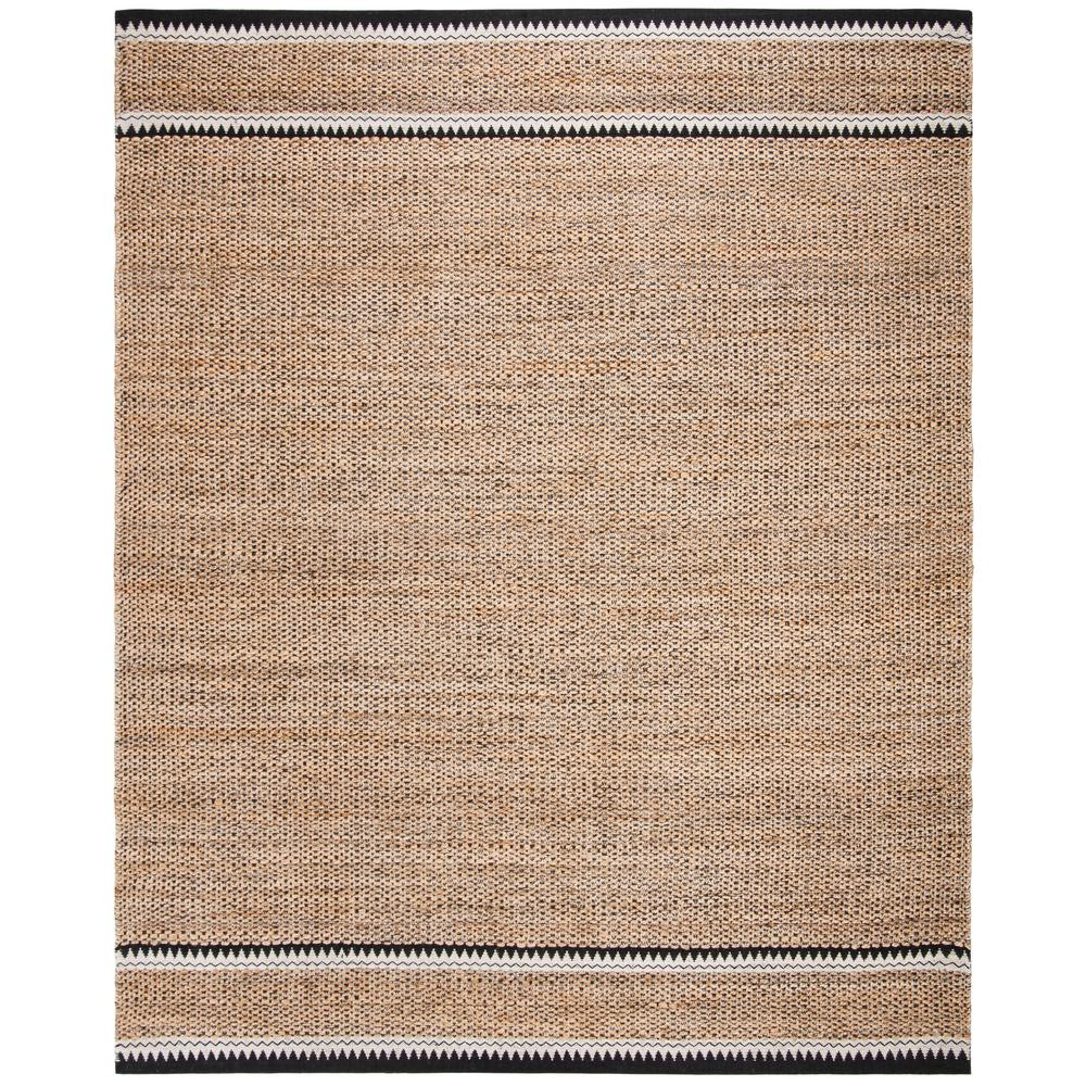 SAFAVIEH Natural Fiber Beige/Black 8 ft. x 10 ft. Border Area Rug-NF874B-8 - The Home Depot | The Home Depot