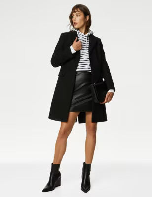 Leather Look Seam Detail Mini A-Line Skirt | Marks & Spencer (UK)