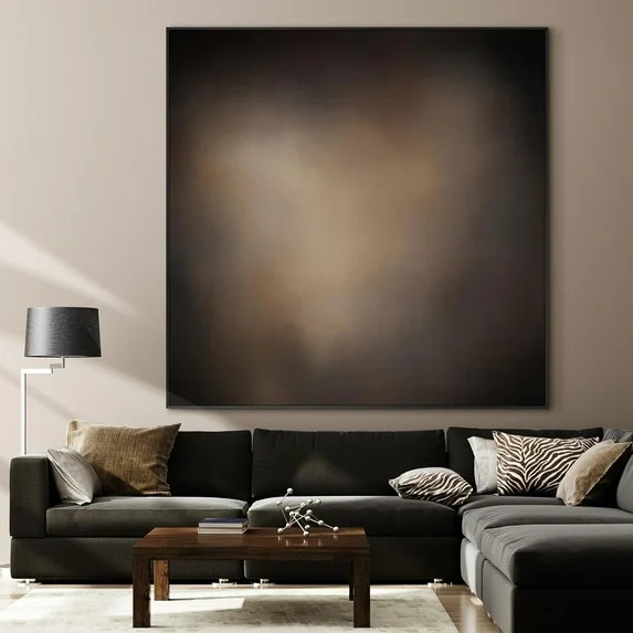 60"x60" XL Framed Wall Art - Moody Brown and Black Toned Abstract Design (Frame Assembly Required... | Walmart (US)