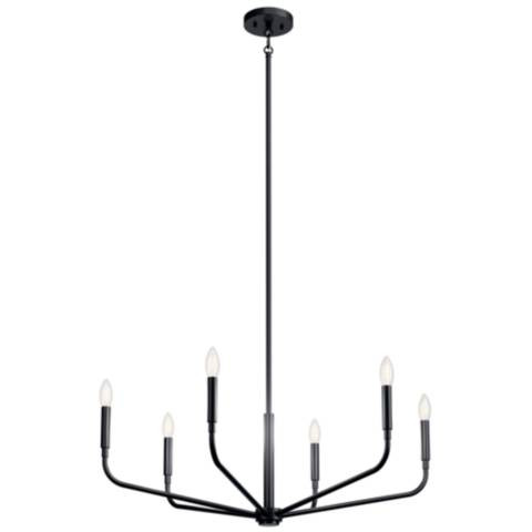 Madden Black Chandelier 6Lt - #2845F | Lamps Plus | Lamps Plus