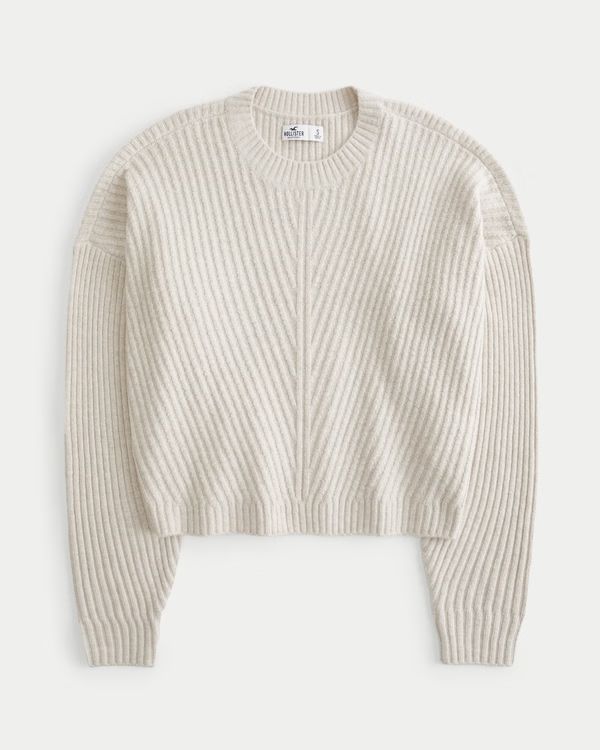 Easy Cozy Ribbed Crew Sweater | Hollister (US)
