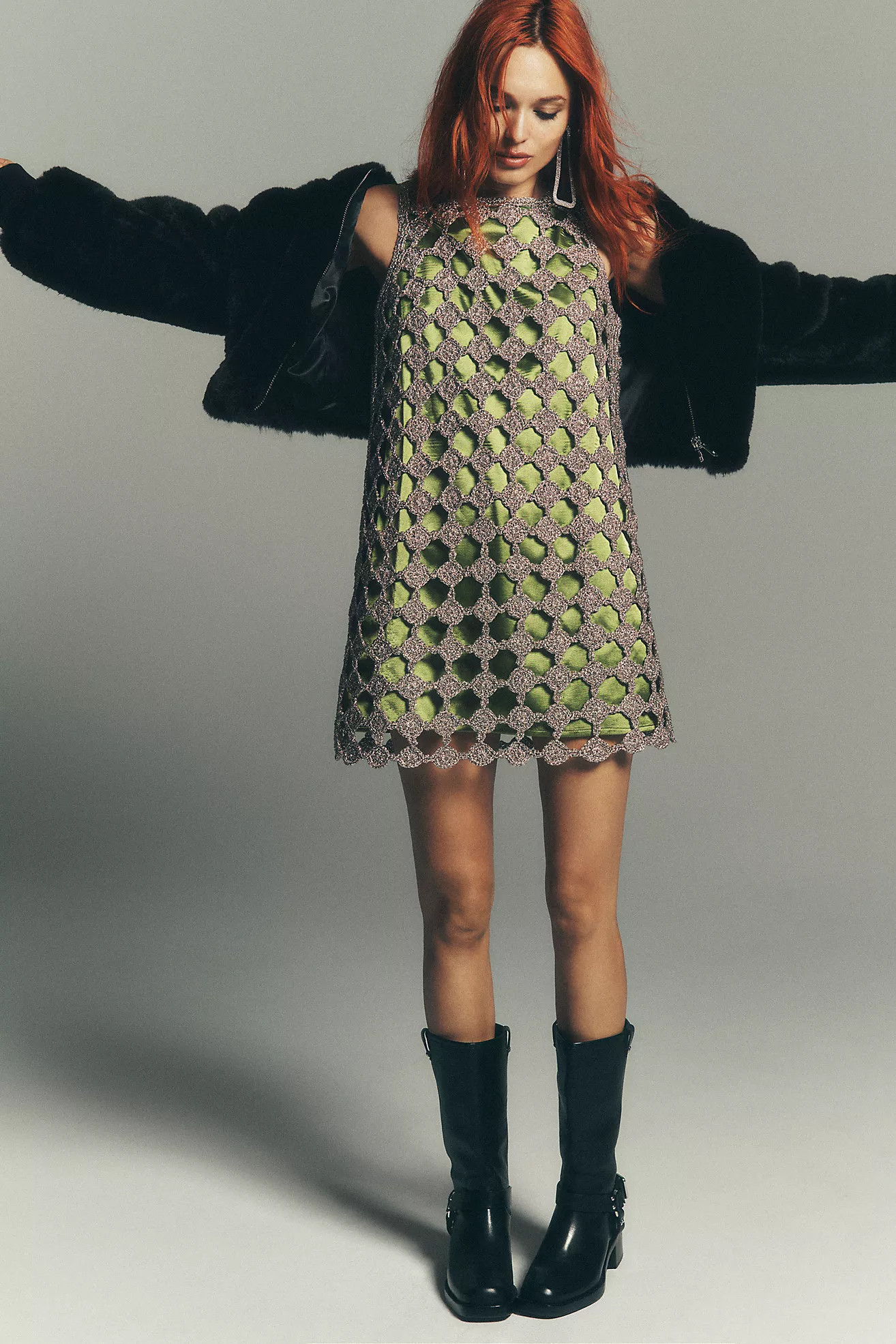 Maeve Crop Faux Fur Coat | Anthropologie (US)