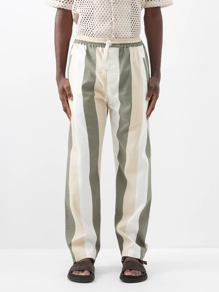 Drawstring-waist striped cotton trousers | Matches (APAC)