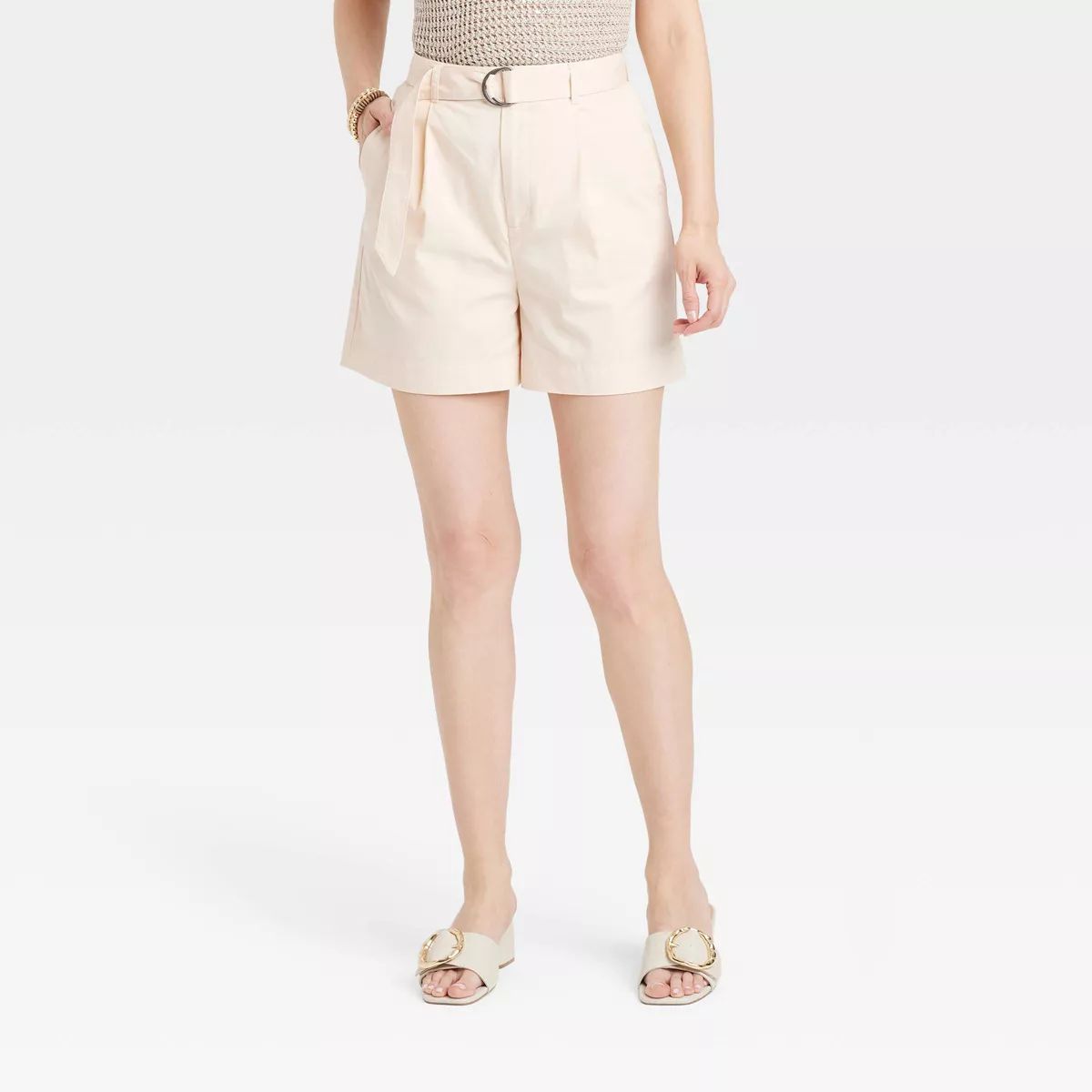 Women's High-Rise Belted Tailored Shorts - A New Day™ | Target