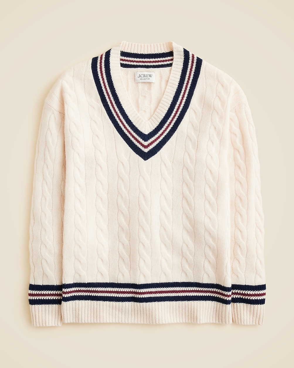 Cashmere cable-knit cricket sweater | J. Crew US