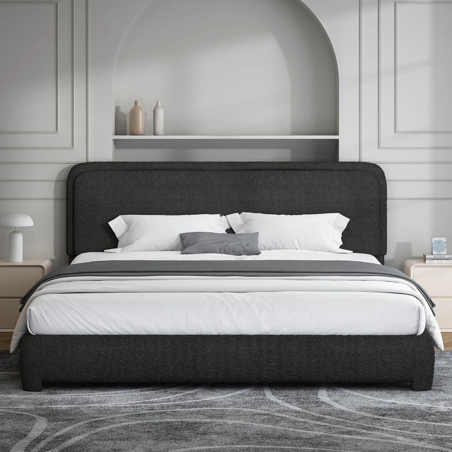 Bensu Boucle Upholstered Platform Bed | Wayfair North America