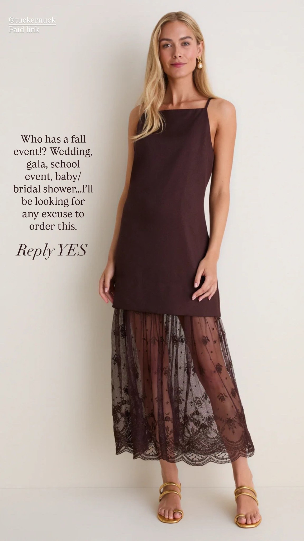 Gorgeous fall dress🤎

Who has a fall event!? Wedding, gala, school event, baby/bridal shower…..I’ll be looking for any excuse to order this. 

@Tuckernuck Classic style, fall dress, special occasion dress

#LTKSeasonal #LTKootd
