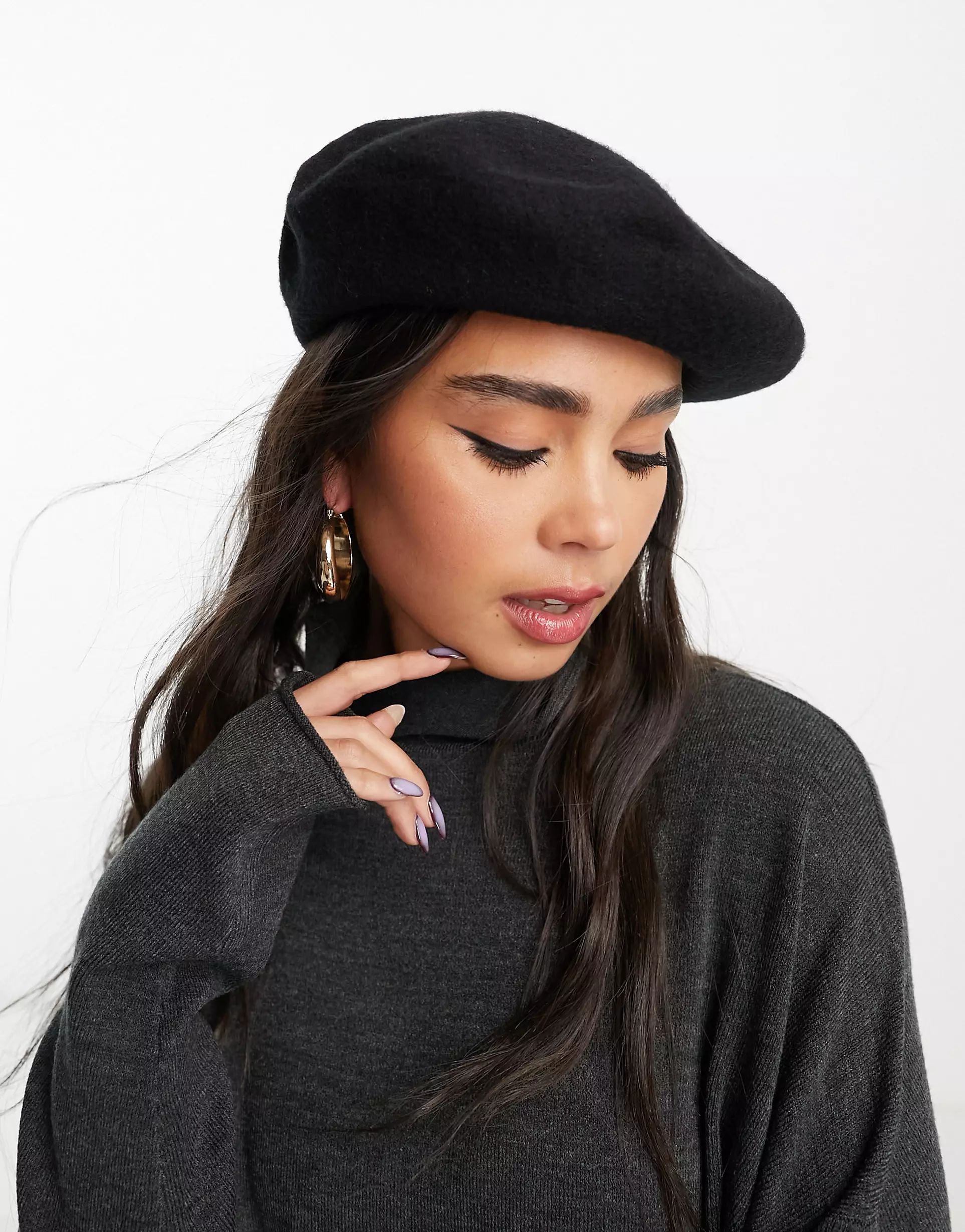 Monki beret in black | ASOS (Global)