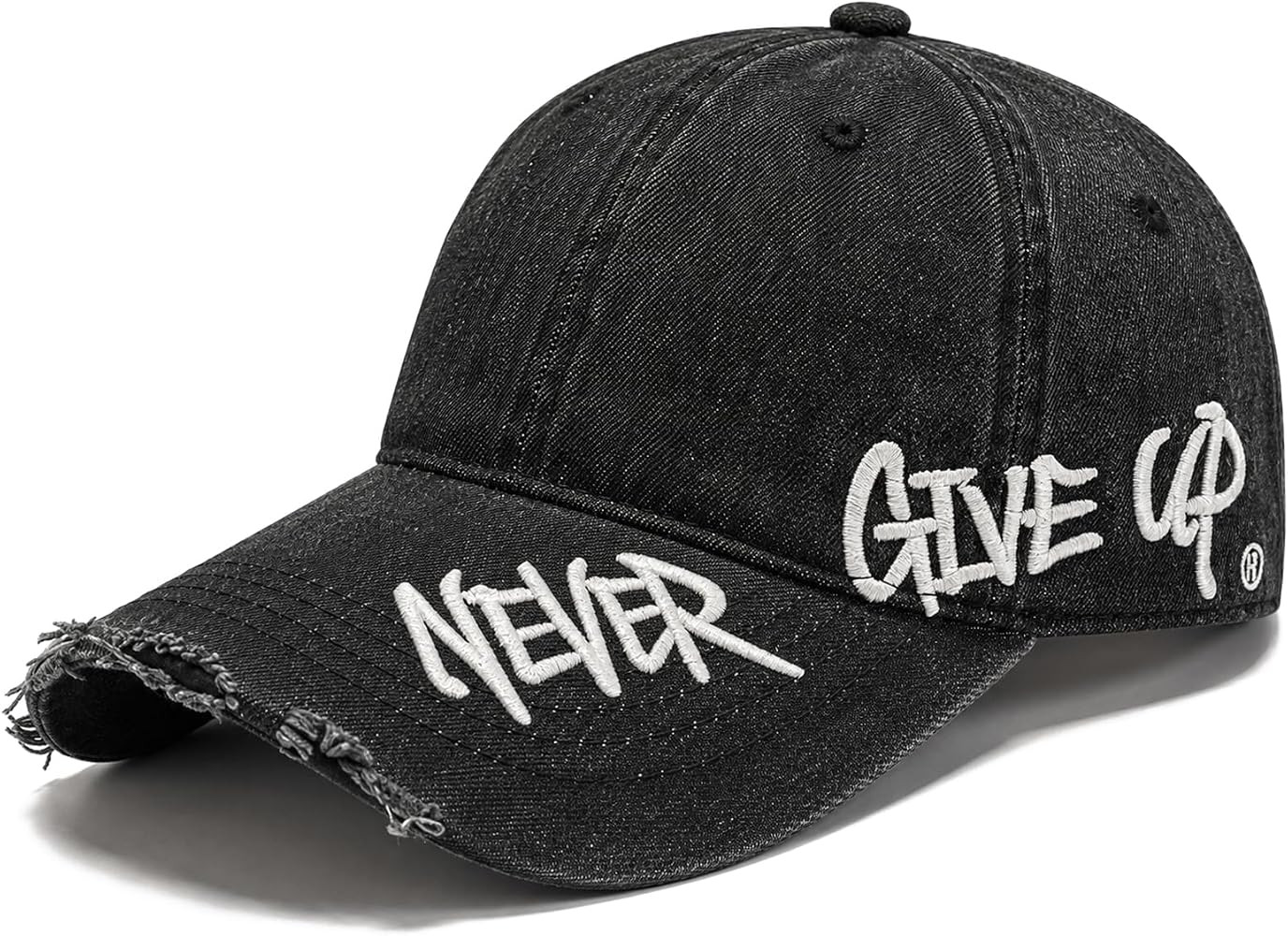 Never Give Up Distressed Cap Embroidered Hat Baseball Cap for Men Women Trucker Dad Hat Novelty V... | Amazon (US)