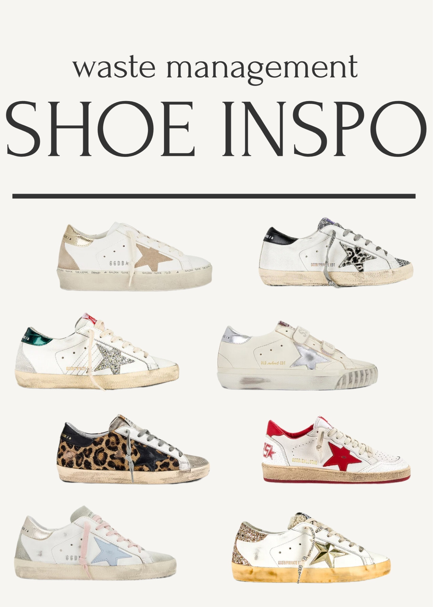 waste management shoes!! #springtime #sneakers #wastemanagement #phxopen #shoeinspo #goldengoose #luxurysneakers #trendysneakers

#LTKU #LTKstyletip #LTKSeasonal